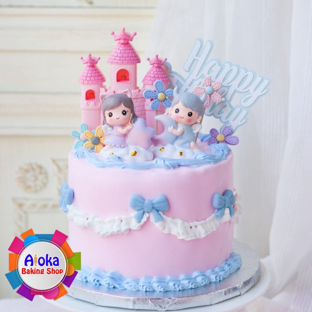 Topper Cake Princess Bintang Bulan / Dekorasi Ulang Tahun Motif Malaikat Bintang Bulan