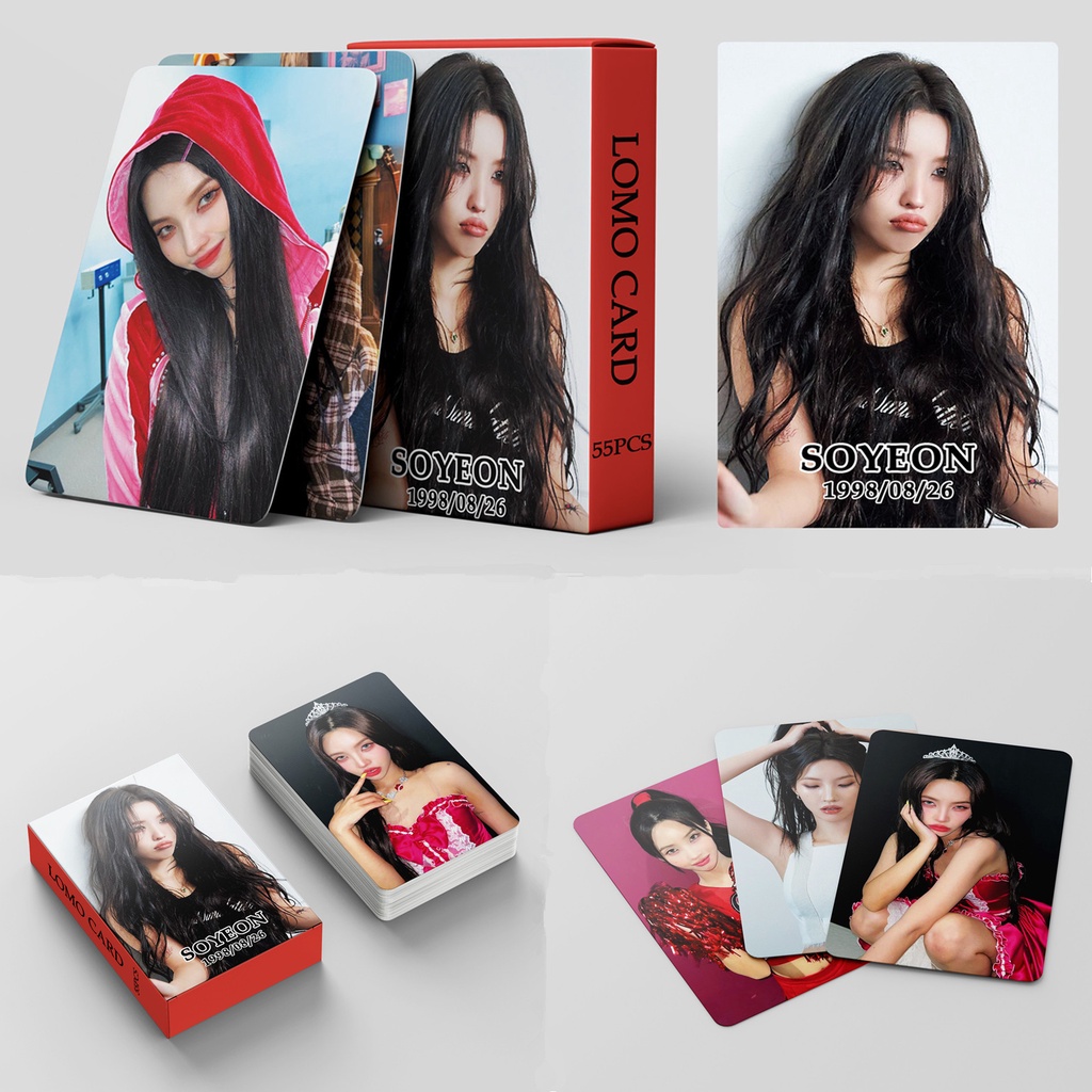 55pcs /box SOYEON (G)I-DLE Photocards Album I FEEL Lomo Cards GIDLE Kpop Postcards