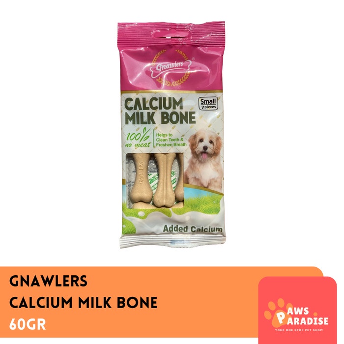 GNAWLERS - Calcium Milk Bone 60GR / Snack Anjing Kalsium