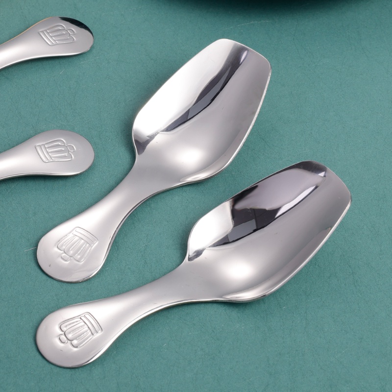 304gelas Stainless Steel gagang pendek sendok teh mahkota Dessert Spoon Ice Cream / sendok penebal Spatula kopi bumbu / peralatan makan dapur