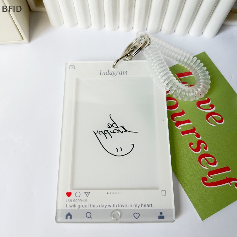 [BFID] Photocard Holder Stand Pigura Pajangan Foto Kartu Gambar Dengan Lanyard Gantungan Kunci Photocard Protector Case Dekorasi Desktop Rumah [ID]