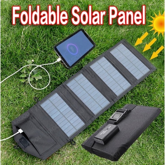 77 ROCKWARE Foldable Solar Panel 60W 5V Tenaga Surya Dengan USB Port