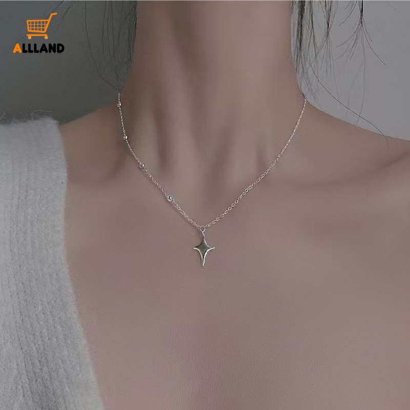 Elegant Cross Asterism Pendant Necklace/ Personality Asymmetry Alloy Clavicle Necklace/ Fashion Silver Splice Smooth Choker Jewelry