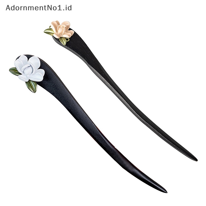 [AdornmentNo1] Stik rambut gaya sederhana tradisional china dengan bunga Vintage jepit rambut Handmade Hair Stick Retro hiasan kepala aksesoris