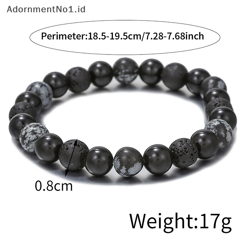 [AdornmentNo1] Chmic Natural Volcano Stone Beaded Bracelets Mens 8mm 10mm tali elastis pecinta wanita menurunkan berat badan perhiasan tangan