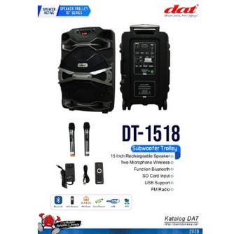 Speaker Trolley Dat Dt1518 Portable 15 Inch Bluetooth Usb Dt 1518 ( Bayar Ditempat )