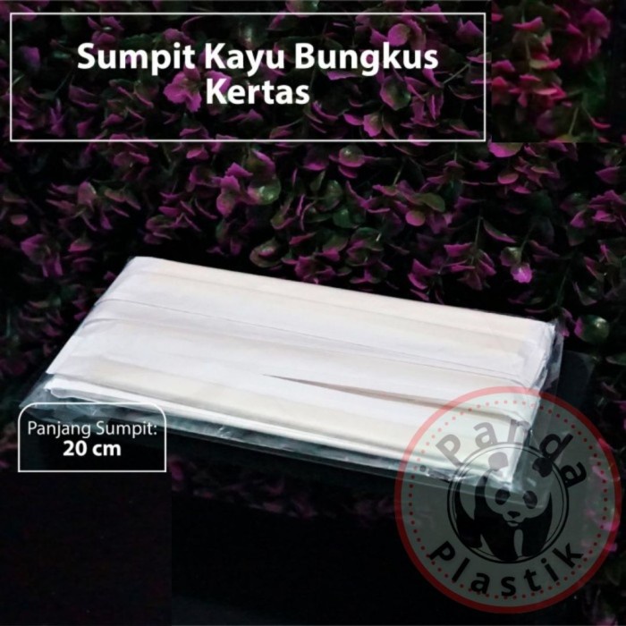 CHOPSTIK GENROKU BUNGKUS KERTAS FULL / SUMPIT KAYU GENROKU KERTAS 3/4