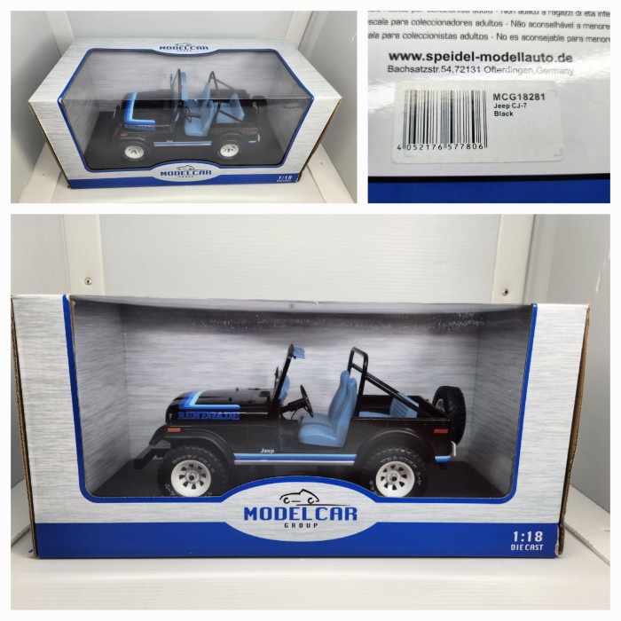 diecast mcg jeep cj 7 black skala 18 jep renegade cj7 1:18 model car