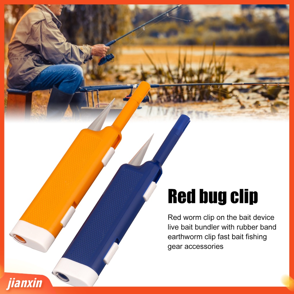 (In Stock) Klip Cacing Darah Dengan Karet Gelang Fleksibel Cacing Merah Perangkat Umpan Pancing Profesional Tackle Portable Cacing Tanah Klip Umpan Pancing Aksesori Untuk Memancing Di Luar Ruangan