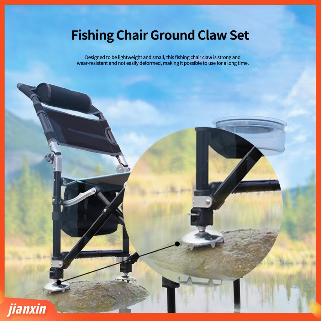 (In Stock) 1set 8cm Cakar Kursi Pancing Kuat Bantalan Beban Tahan Korosi Tahan Benturan Metal Fishing Chair Ground Claw Set Untuk Outdoor