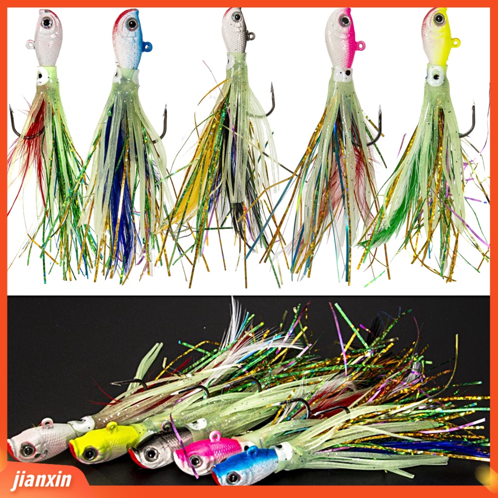 (in Stock) 28g /14cm Gurita Kait Umpan Glow-in-The-Dark Tajam Kait 3D Fisheyes Tahan Karat Kepala Ikan 14cm Buatan Memancing Umpan Memancing Aksesoris