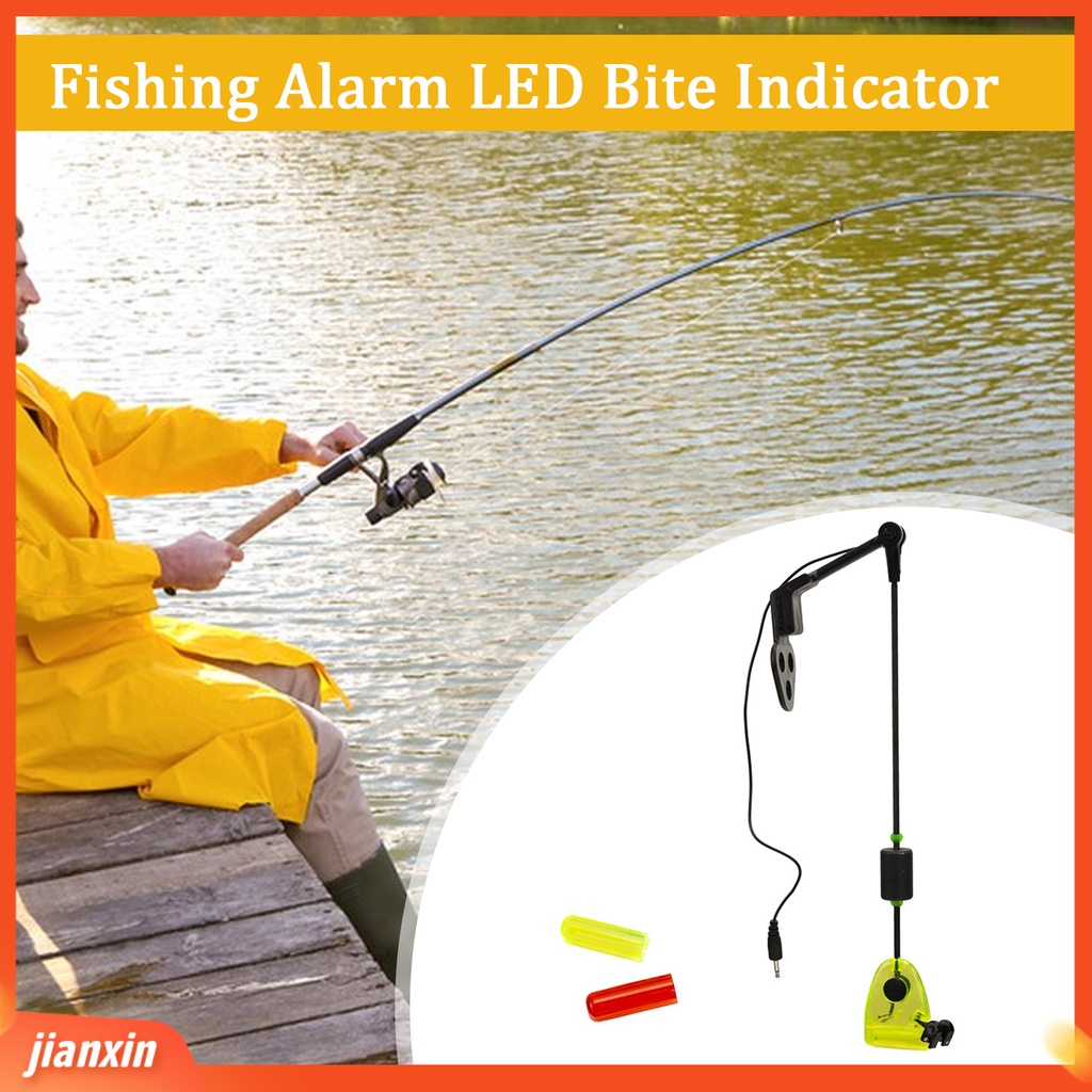 (In Stock) 1set Alarm Pancing Ikan Gurame Tahan Air Kedip Lampu Berwarna Sangat Tembus Indikator Sinyal Pancing Bracket Alarm Memancing Outdoor