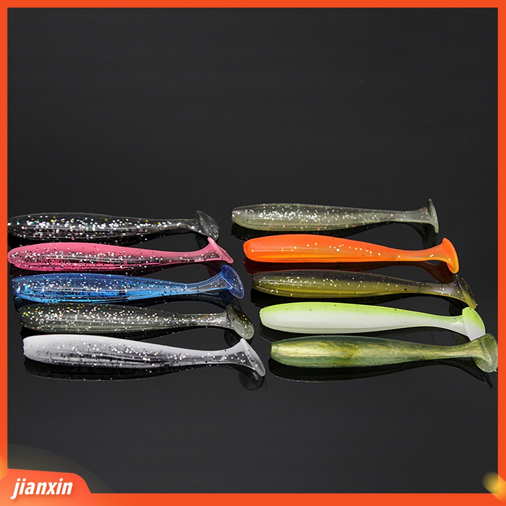 (In Stock) 20 Pcs 5.5 cm Bercahaya Palsu Lembut Silikon Buatan Umpan Wobbler Ikan Renang Umpan