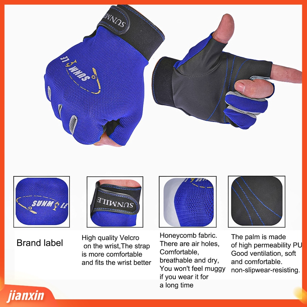 (In Stock) 1pasang Sarung Tangan Memancing 3setengah Jari Tabir Surya Tahan Air Musim Panas Sport Lure Gloves Untuk Pecinta Memancing