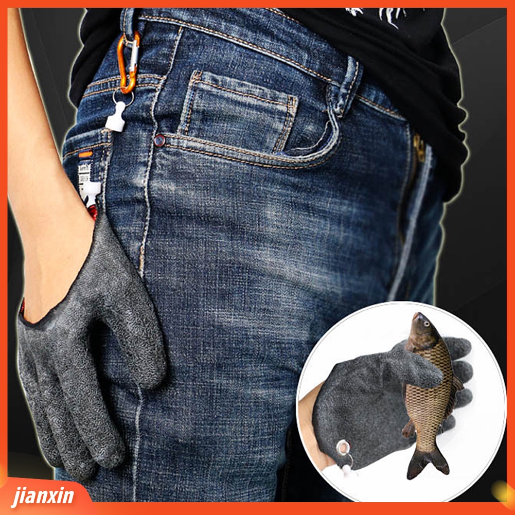 (In Stock) 1Pc Tangan Kiri/Kanan Sarung Tangan Memancing Luar Ruangan Anti Selip Safety Hand Catch Fish Tool