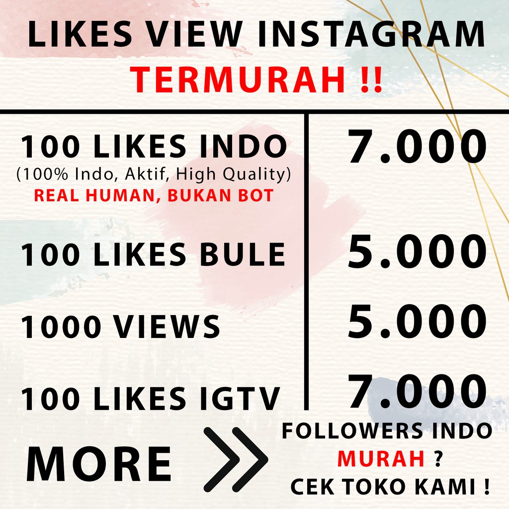 Akun Instagram IG Likes View Indonesia TERMURAH HIGHQUALITY