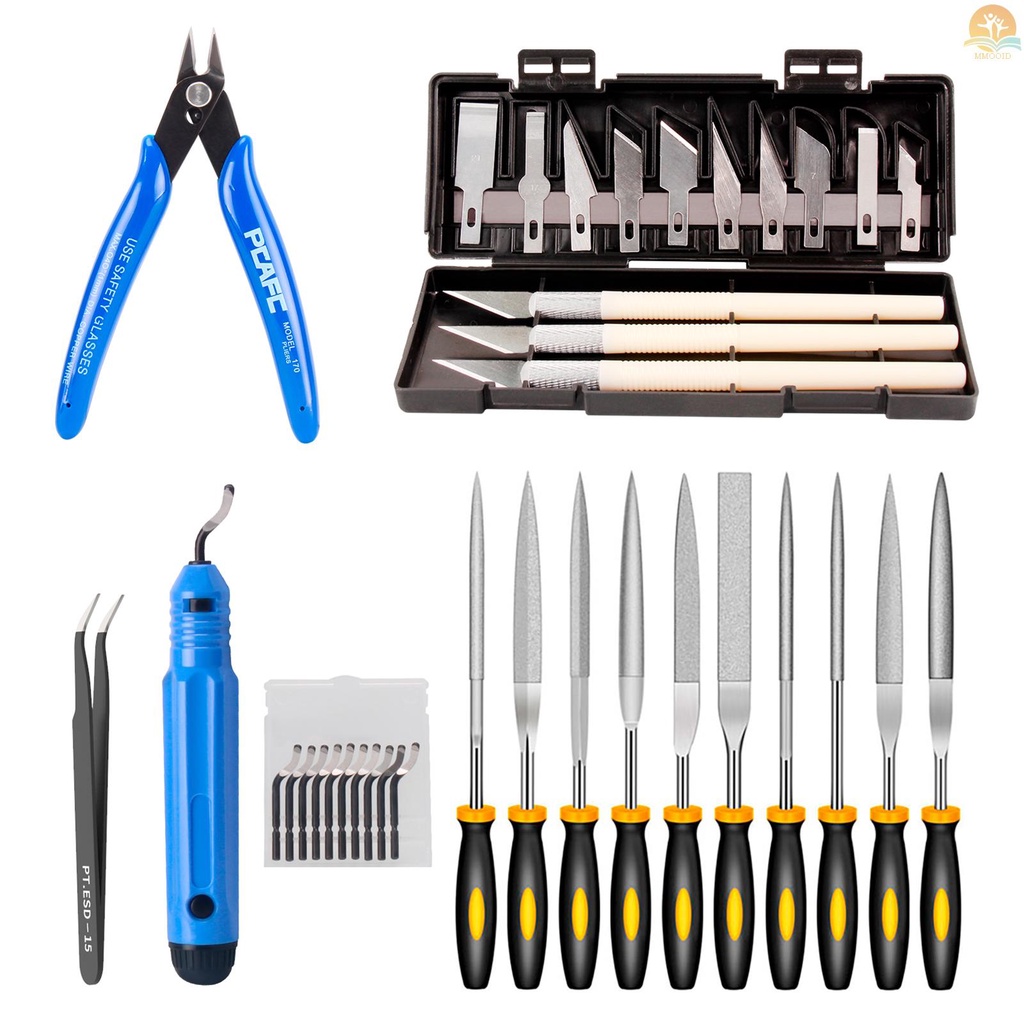 In Stock KINGROON Deburring Tool Kit Engraving Pisau Carving Alat DIY 3D Printer Part 3D Model File Cutter Scraper Alat Pelepas Bahan Dengan Chiseling Blade/ Pisau Tepi Stensil/Fi