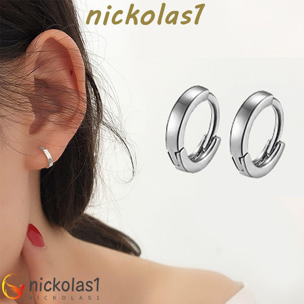 NICKOLAS1 Anting Warna Emas Gadis Wanita Hadiah Hip-hop Slim Ear Clip