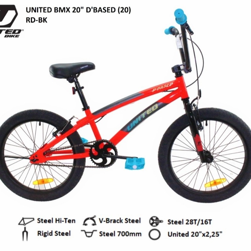 Sepeda bmx anak united 20 inc velg alloy high quality usia 7 tahun ke atas SNI NEW
