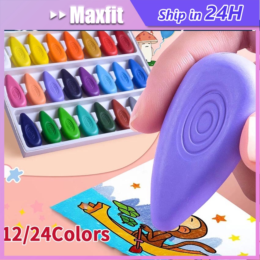

12/24 Pcs Magical Crayon Magic Anak Krayon Ajaib Crayons Set Bayi Anak Oil Crayon Peanut Yplus Uk Mudah Dihapus Tidak Mengotori Tangan Kids