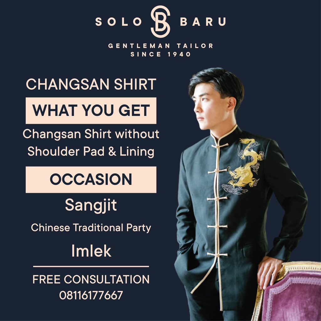 Kemeja Changsan Pria - Cheongsam Shirt Men Custom