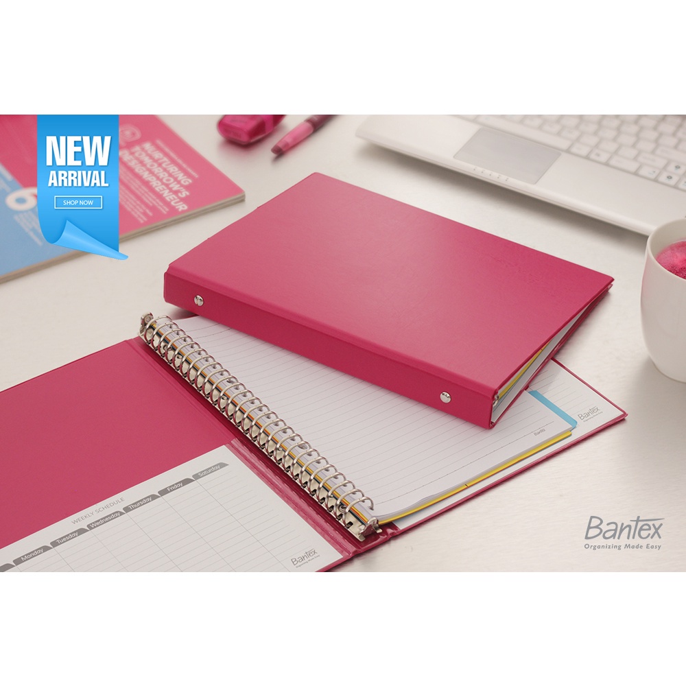 

[Artomas] Bantex Binder Note B5 26 Ring Besi Loose Leaf Multiring Binder Grape 1326 61