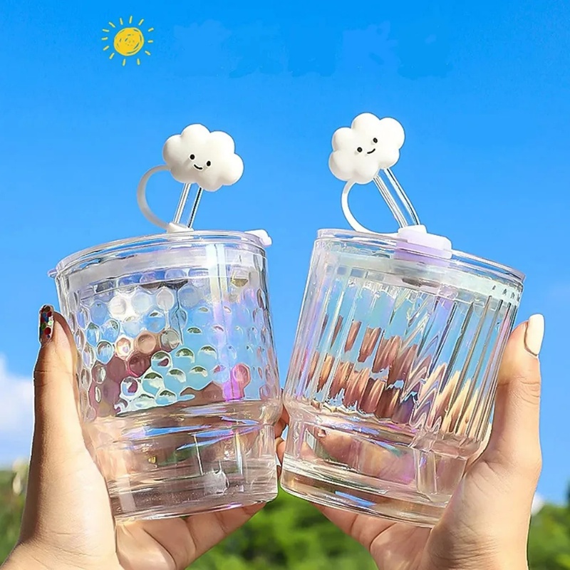 Reusable Drinking Straw Tip Lid/Creative Straw Cover Cap Alat Penyegel Sedotan/Straw Tips Drinking Dust Cap/Straw Tip Covers Cup Accessories/Penutup Colokan Anti Cipratan Silikon