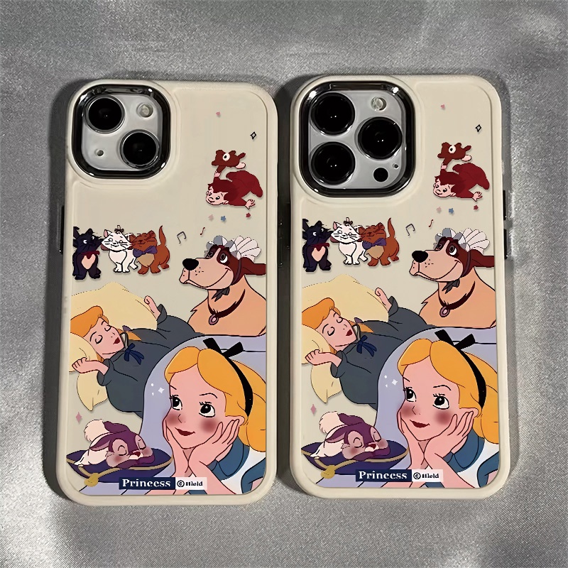 IPHONE Soft Princess Phone Case Kompatibel Untuk Iphone14 13 12 11 Pro Max XS X XR 8 +7Plus Casing Silikon Tombol Metal Shockproof Cover Cell Precticer