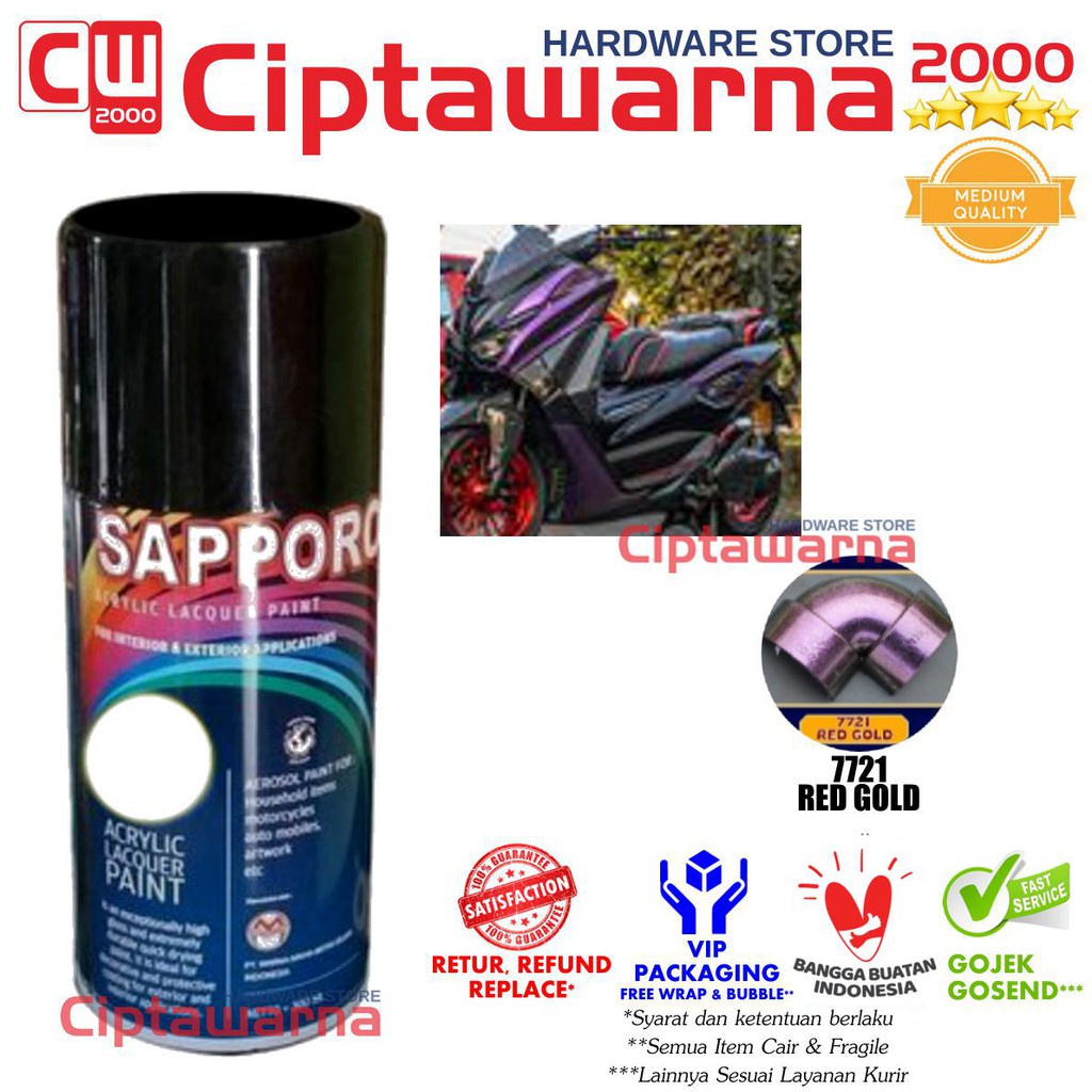 Cat Semprot Sapporo Sapporo Bunglon 7721 Red Gold 300ml