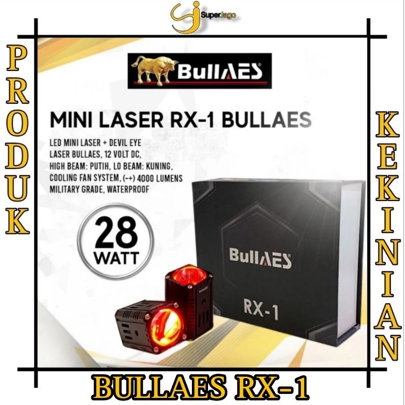 COD Lampu Tembak Mini D2 Laser BullAES RX-1 RX1 28 Watt Plus Devil Demond Eye Merah