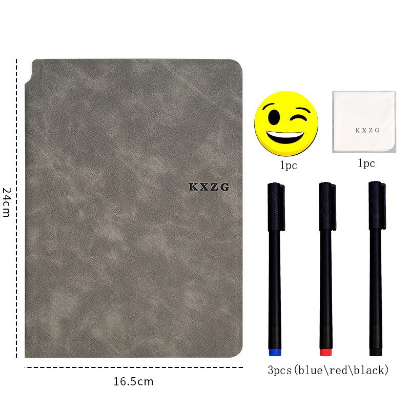 Papan Tulis Portabel Notebook Reusable A5 Dihapus Kulit MemoPad Kuda-Kuda Perlengkapan Kantor Sekolah