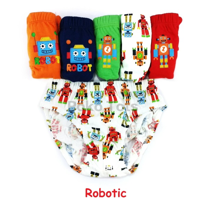 ✨NEW✨ -Ridges Celana Dalam Anak Motif Robot Isi 6 pcs - XLarge