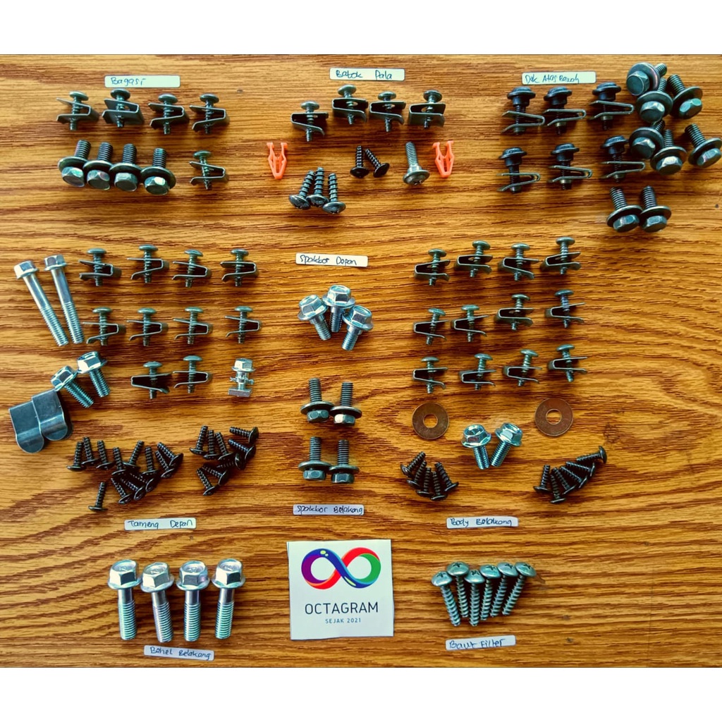 /Baut Vario 110 Karbu Full Set/ Baut Motor Honda Vario 110 Full Set