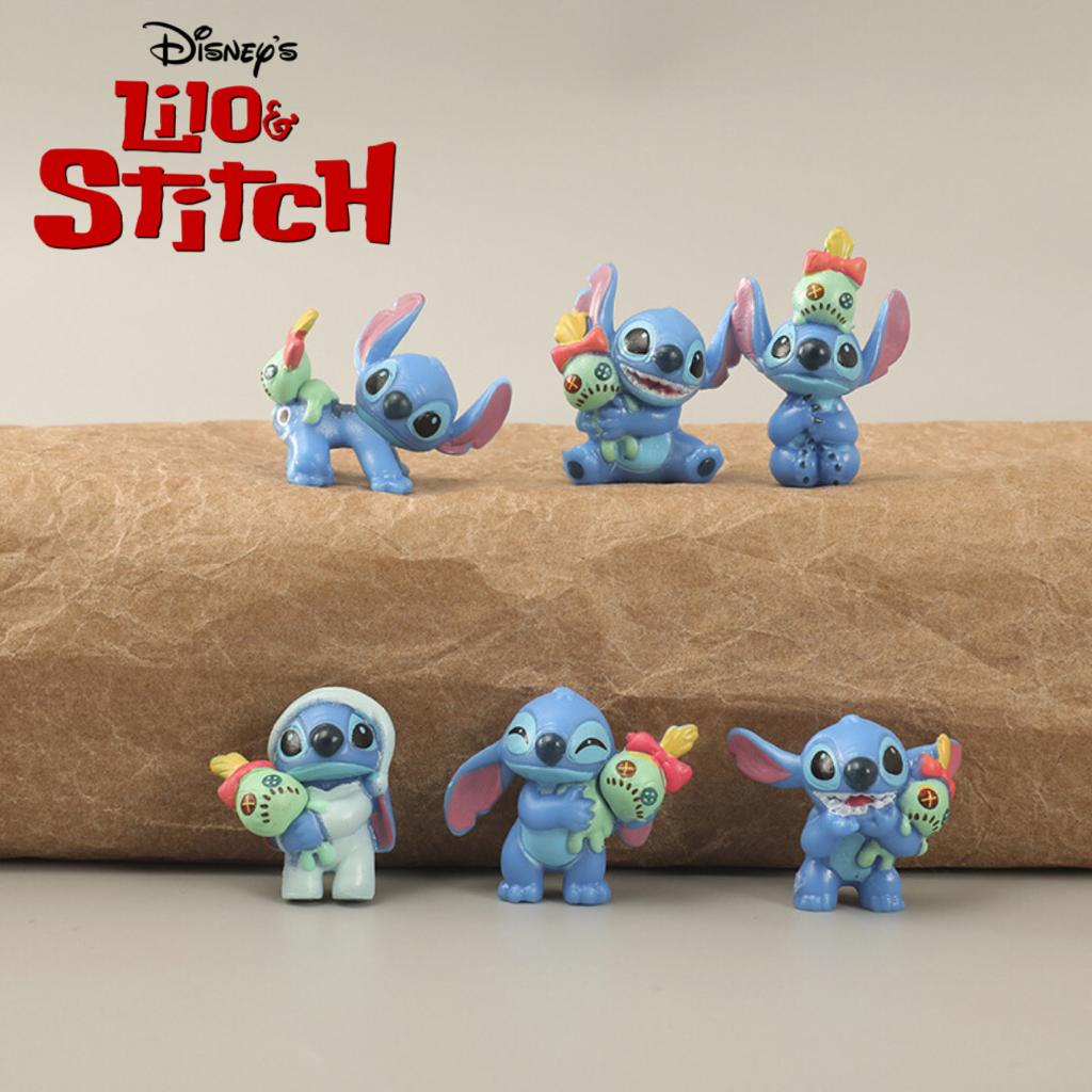 6pcs /Set Mainan Angka Lilo and stitch Tangan stitch Kartun Yang Indah Dengan Mainan model Coret