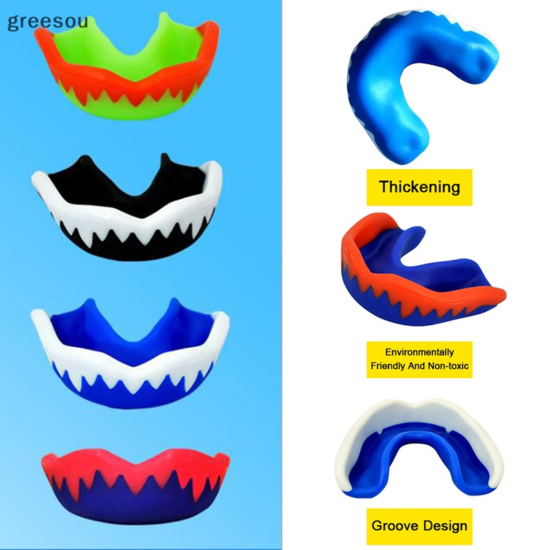 Greesou Professional Mouth Guard Muay Safety Soft EVA Pelindung Mulut Pelindung Gigi Sport ID