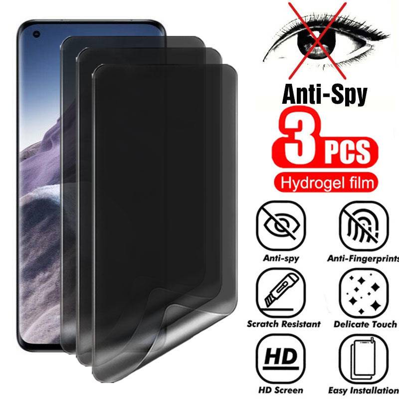 3pcs Film Hidrogel Anti Spy Untuk Xiaomi Poco C51 C50 C31 M5s M5 M4 F4 M3 F3 C3 M2 F2 GT Reloaded Pro 5G Privasi Pelindung Layar Untuk Xiaomi Poco X5 X4 X3 X2 Pro GT NFC Pocophone F1