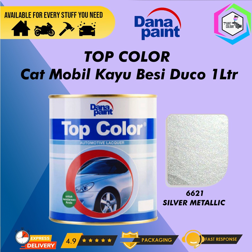 TOP COLOR 6621 Silver Metallic - Cat Mobil Kayu Besi Duco - ECER