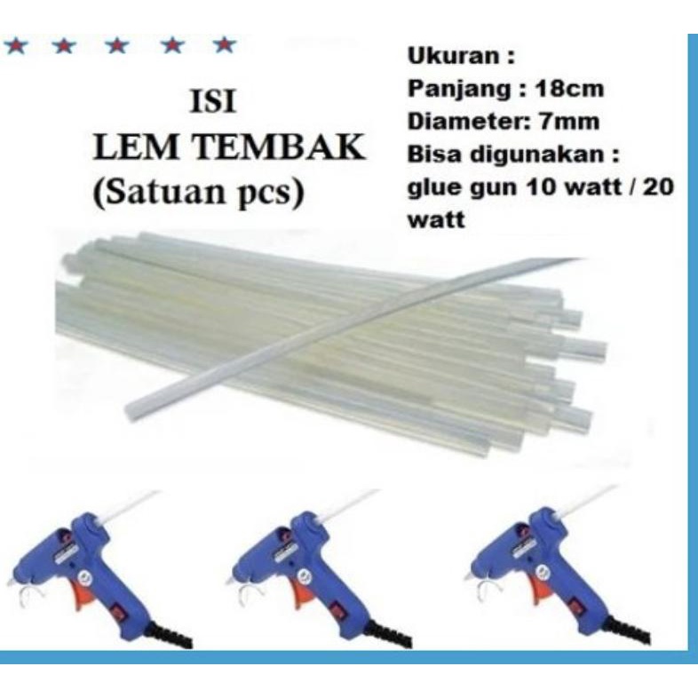 

[Bisa COD] NEW MA Isi / Refill Lem Tembak Glue Gun 18 Cm Kecil Bakar Lem Lilin Putih