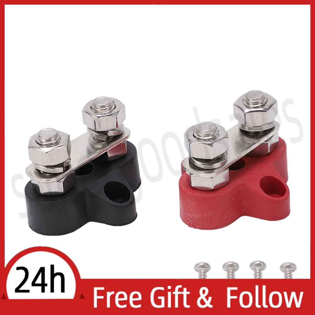 Supergoodsales (Black Plus Red)2 Pcs M8  Distribution Terminal Block Set Ground