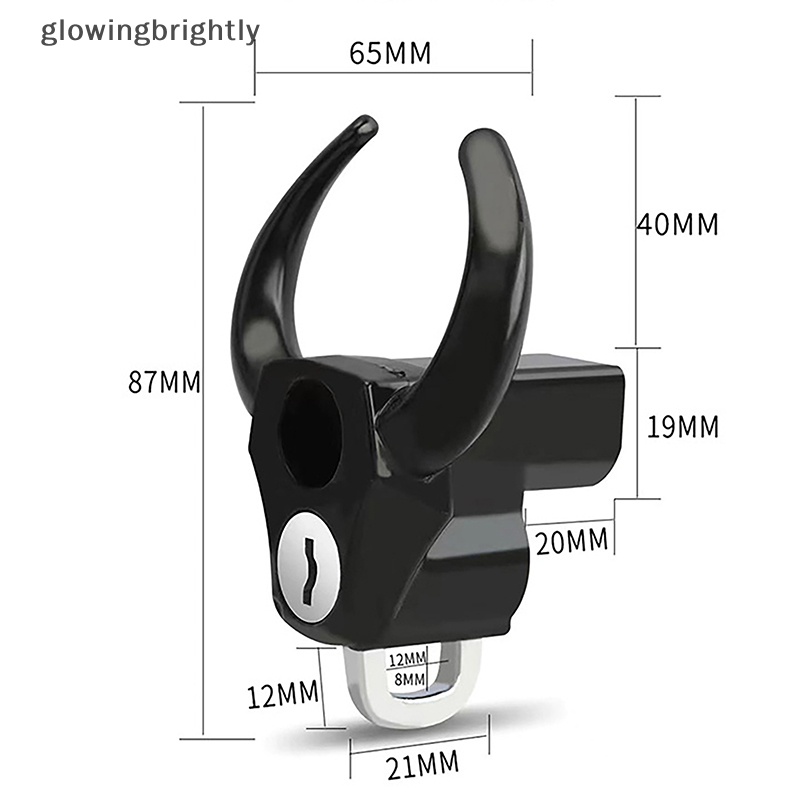[glowingbrightly] Kunci Helm Anti Maling Sapi Kreatif Dengan Kunci Set Untuk Dudukan Stang Motor Kunci Kendaraan Elektrik TFX