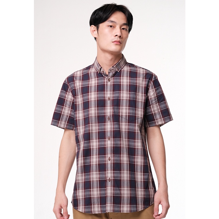 MOC Kemeja Lengan Pendek Pria TIAMO BESTBUY-MAROON