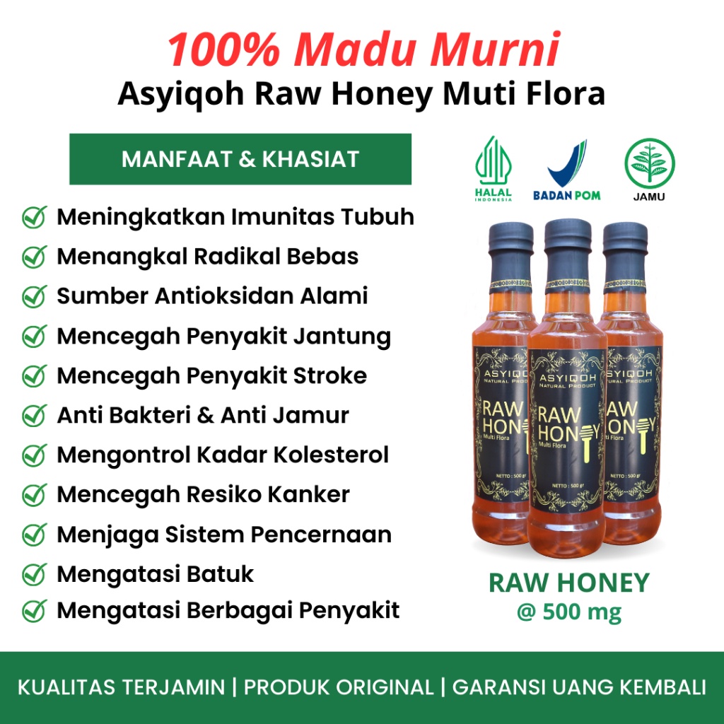 

Madu Murni Asli 500 Gram | Madu Asyiqoh Raw Honey Premium Original