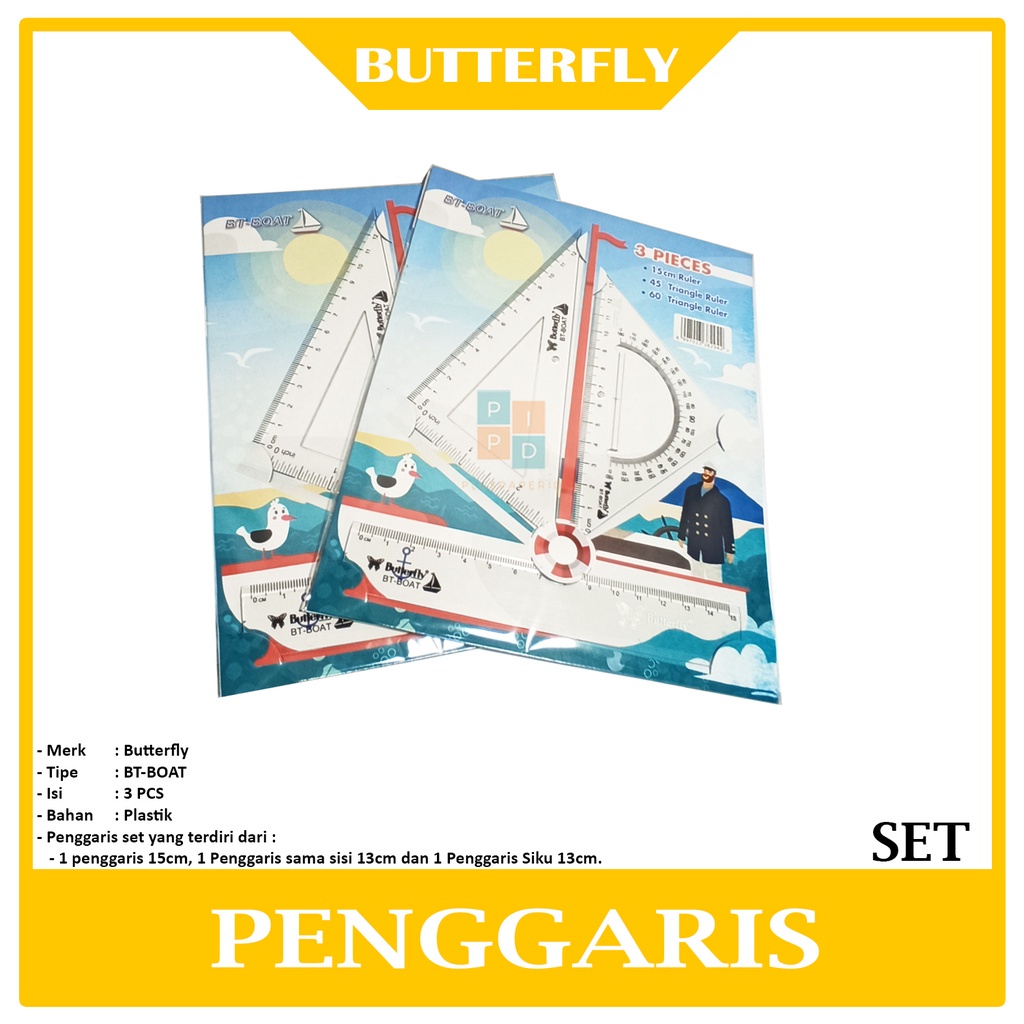 

BUTTERFLY - Penggaris Motif Kapal - BT-BOAT - SET
