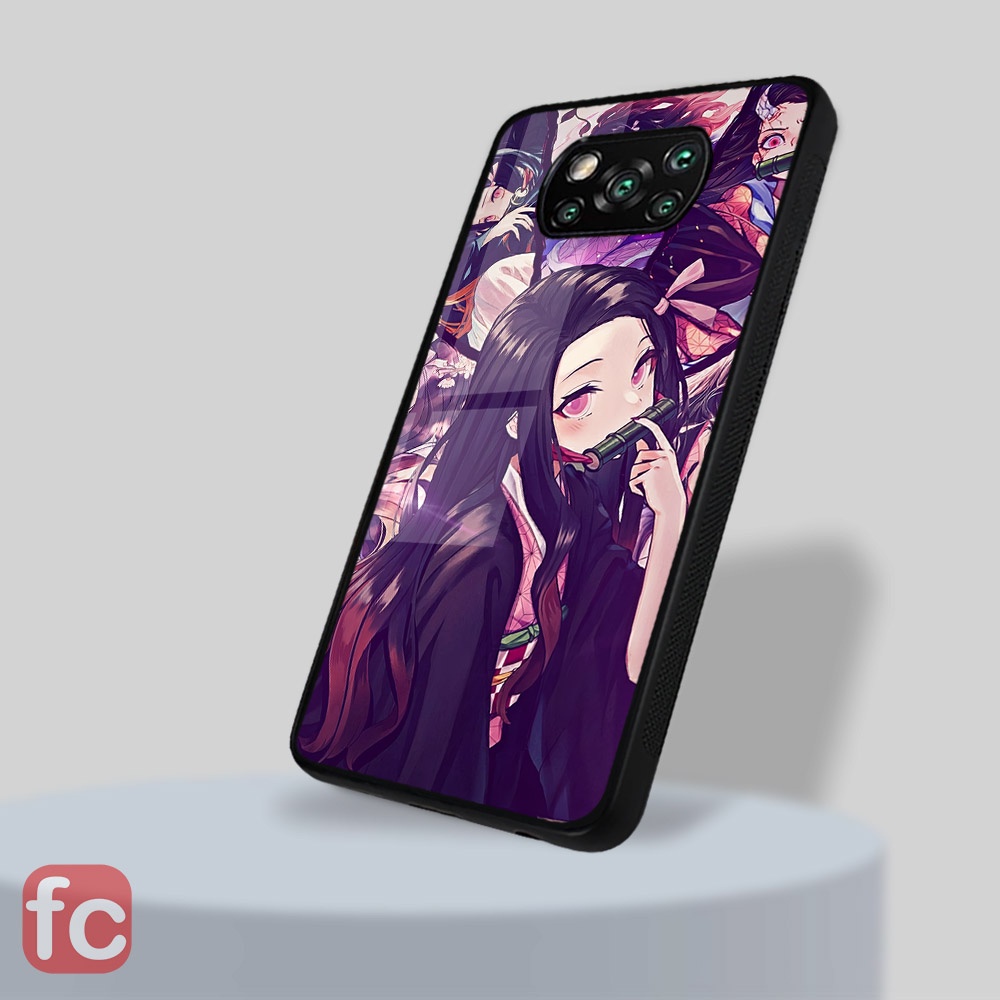 Custom case Glossy Poco X3 Pro Nfc |FR54| Xiaomi Poco x3 Tpu Efek Kaca Anime Girl Nezuko