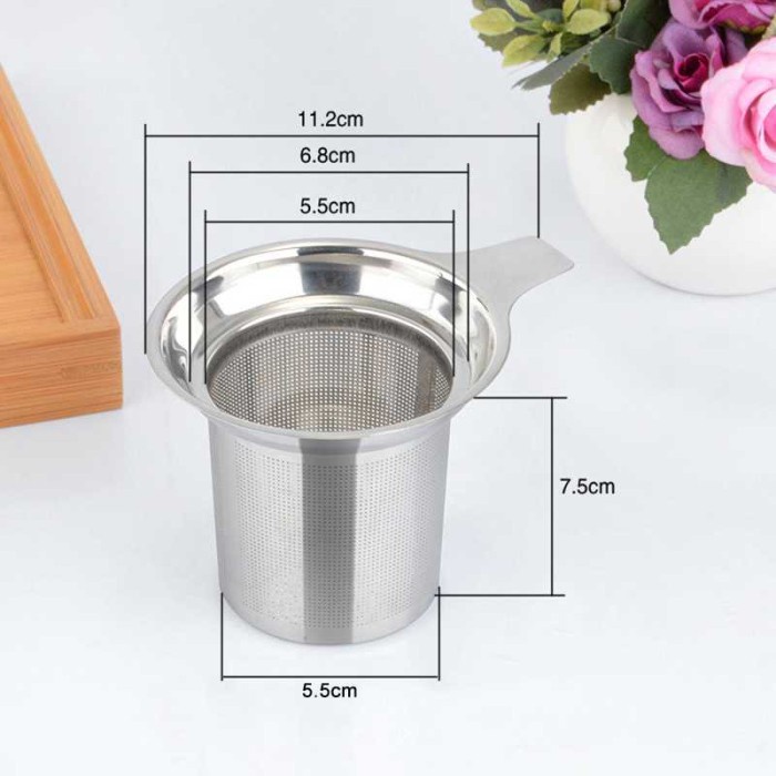 Filter Gelas Saringan Teh Kopi Stainless Steel - Penyaring teh
