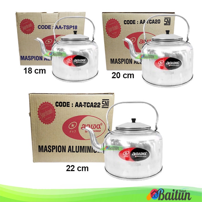 Baitun Teko Air Minum Aluminium 1 Jawa Maspion / Picher Tempat Air Mineral / Super Kettle Wadah Air 