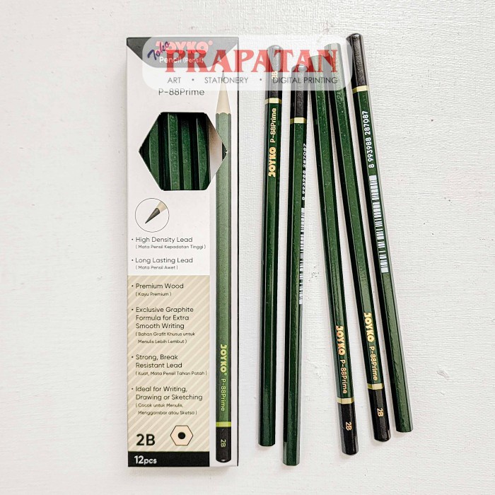 

Pensil Tulis Komputer P-88 PRIME Joyko 2B | 1 BOX ISI 12PCS