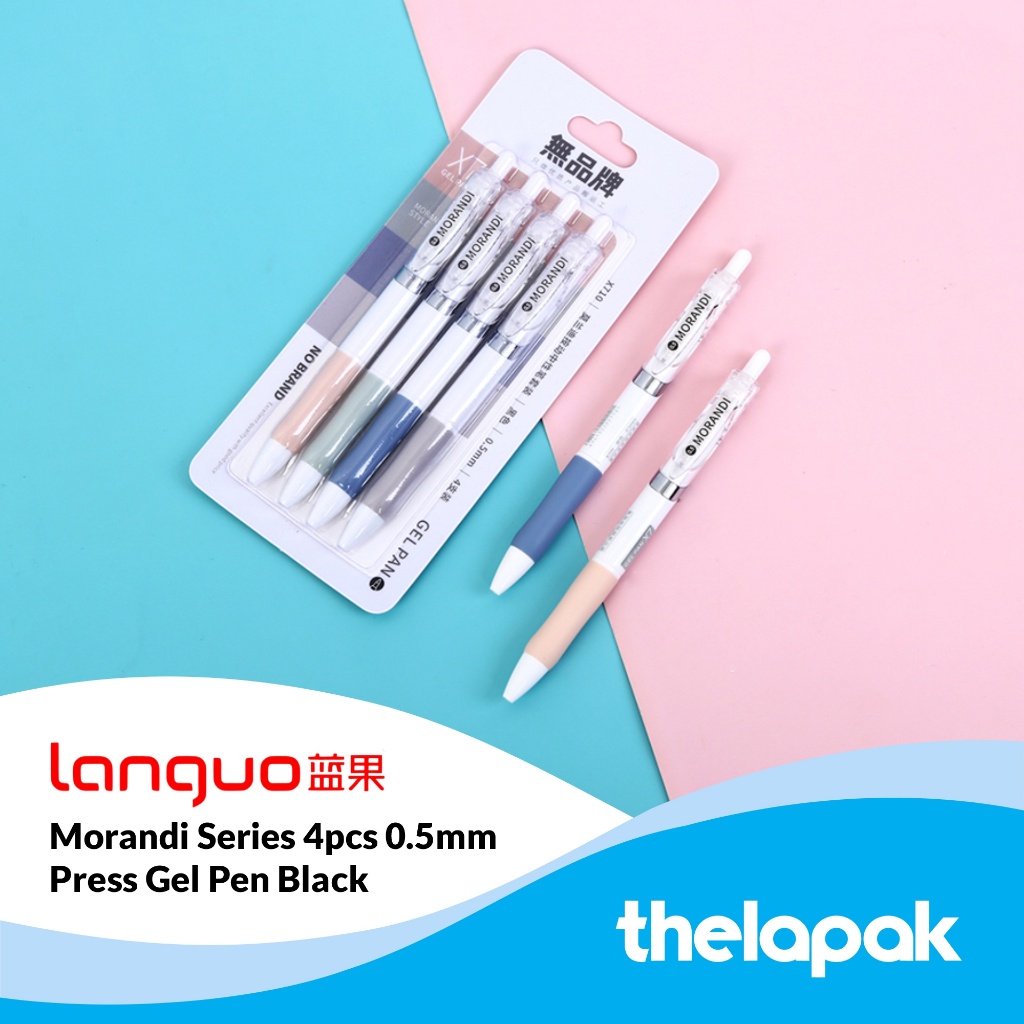 

Pulpen Gel 0.5mm Set 4pcs Languo Morandi Series Pen Tinta Hitam