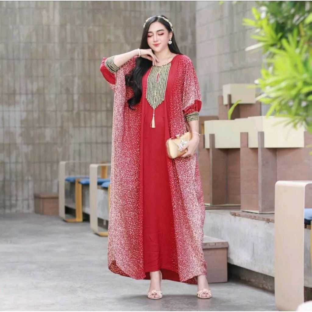 new promo kaftan batik kaftan gamis jumbo - kaftan rayon - gamis renda sultan viral