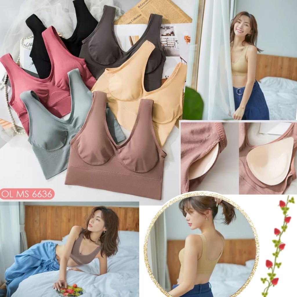 [LADIES UNDERWEAR] Sport Bra Miniset Busa 6636 Sport Singlet Tebal Mini Set Cup